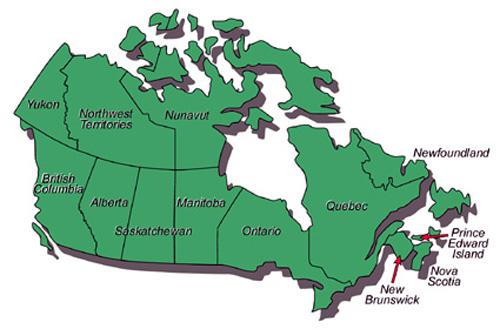 اين تقع كندا في خريطه العالم