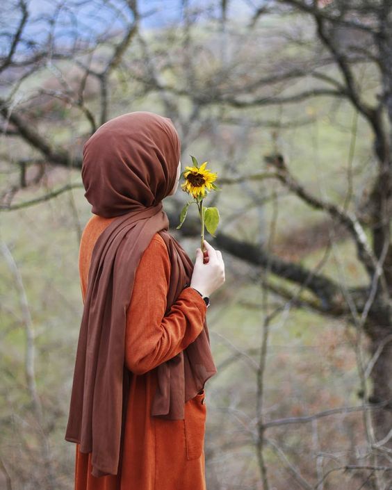 صور بنات كيوت محجبات , اجمل اشكال الورود علي الحجاب - الحبيب للحبيب